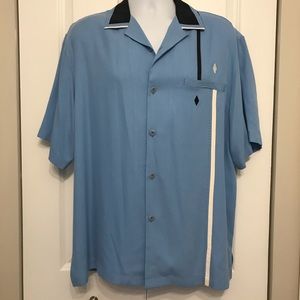 Nat Nast blue bowling shirt men’s large